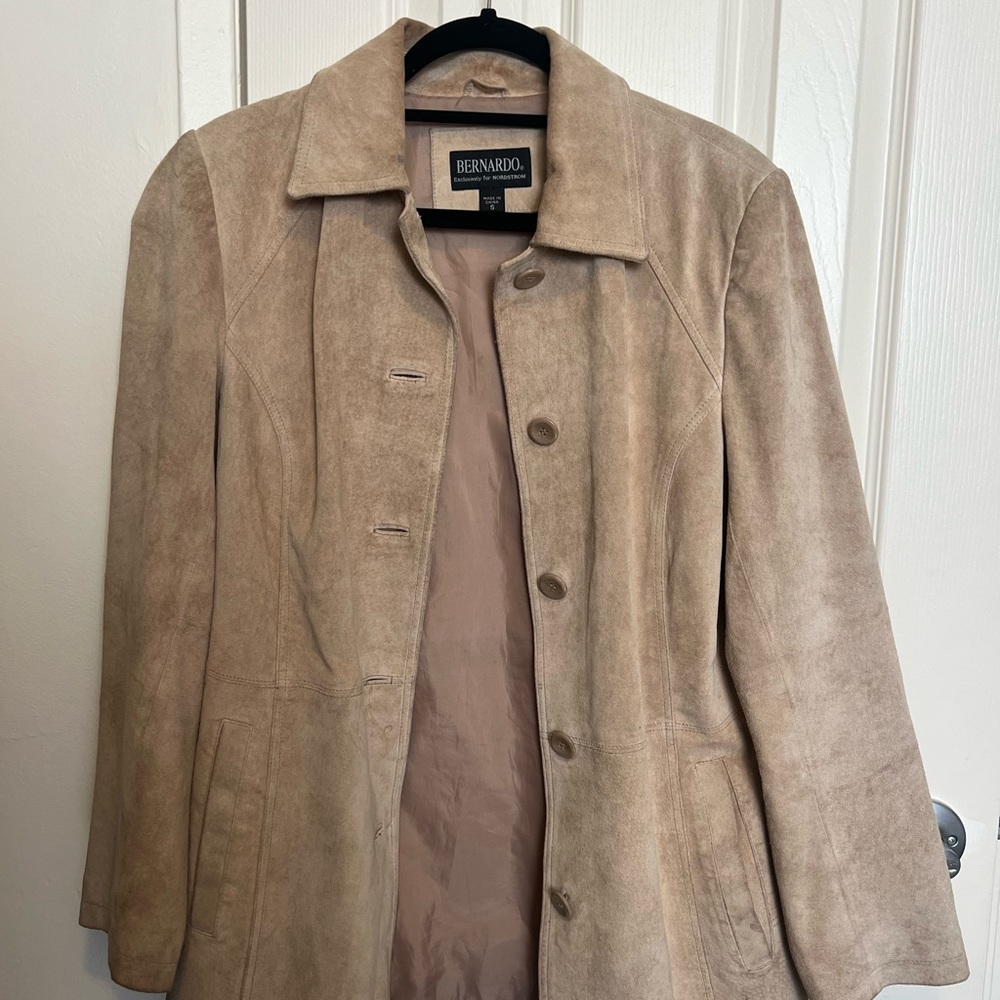 Bernardo Women's Beige Suede Trench Coat